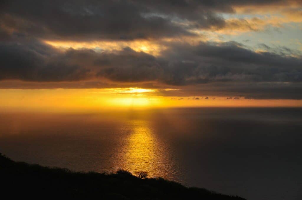 Ocean view during sunrise