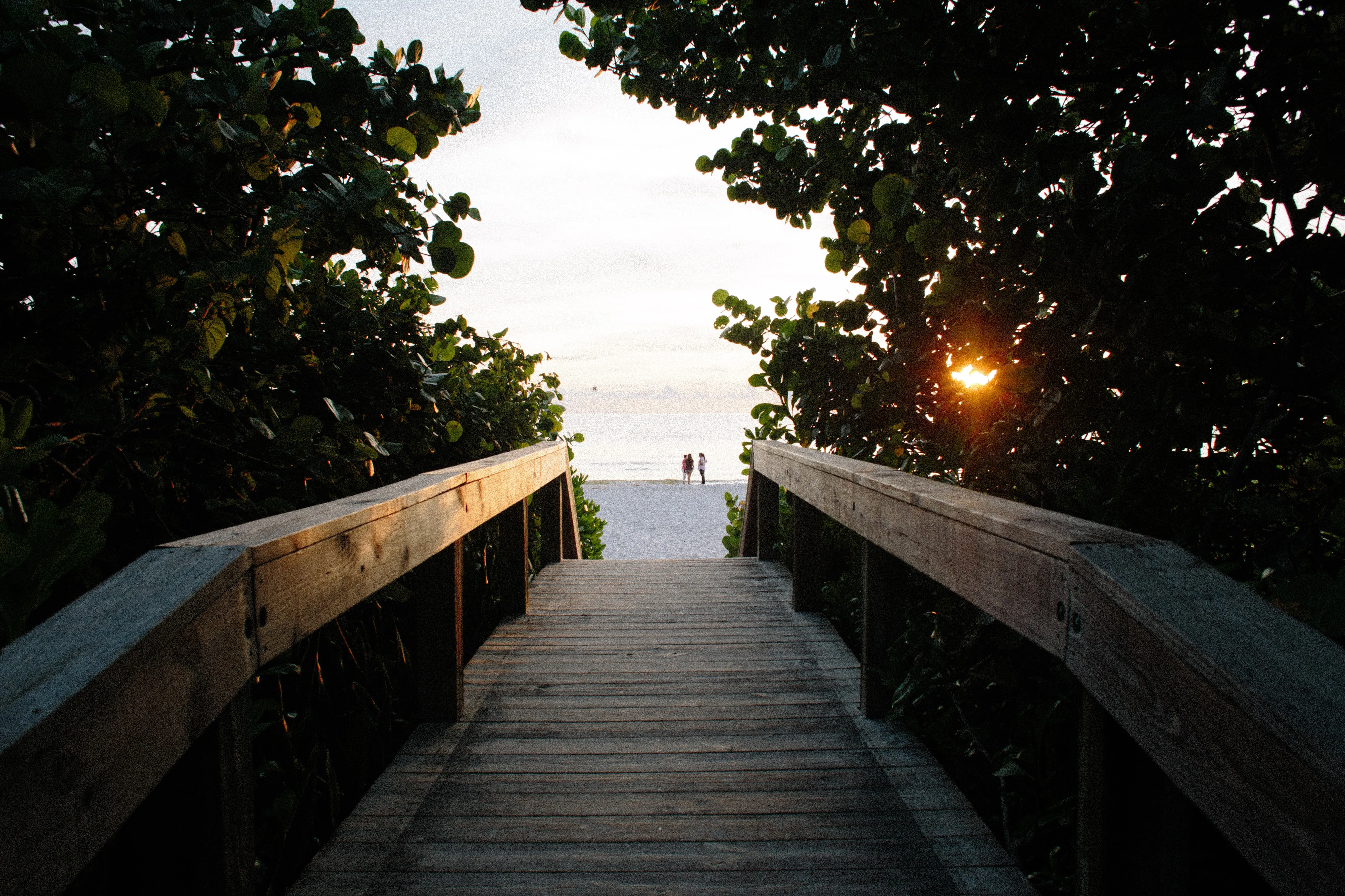 Boardwalk to the beach in Naples, Florida