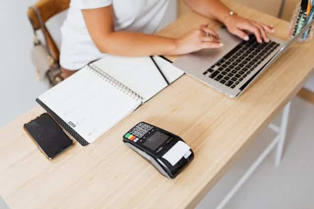 person working on laptop